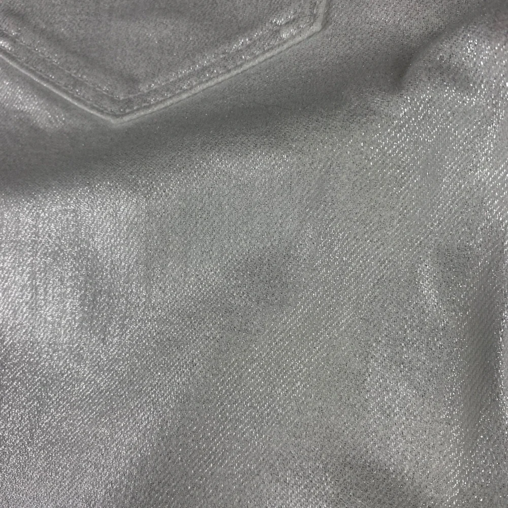Old Navy Womens‎ 10 Jeans Silver Slim High Rise Festival Disco Glam Retro Party